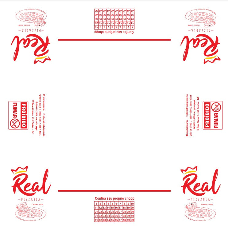Papel de Mesa Personalizado impresso Branco 60x60 e 70x70